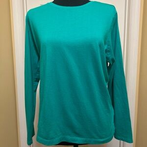 Lands' End Vibrant Emerald Green Long Sleeve Top